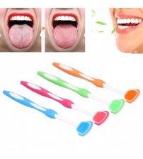 1Pcs Tongue Cleaning Brush Care Plastic Tongue Scraper Travel Portable Freshen Breath Tongue Brush Cleaner